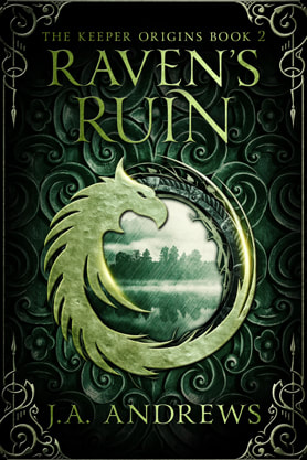 Fantasy book cover design, ebook kindle amazon, JA Andrews, Ravens Ruin