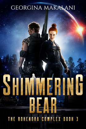 Paranormal Sci-Fi romance book cover design, ebook kindle amazon, Georgina Makalani, shimmering bear