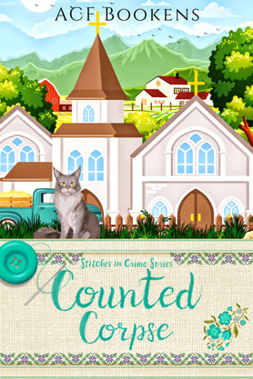 Cozy mystery book cover design, ebook kindle amazon, ACF Bookens, Counted Corpse