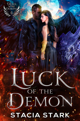 Paranormal romance book cover design, ebook kindle amazon, Stacia Stark, Luck of the demon