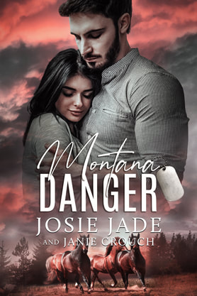Romantic Suspense book cover design, ebook kindle amazon, Josie Jade, Janie Crouch,  Montana Danger