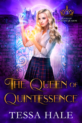 Fantasy book cover design, academy, college, ebook, kindle, Tessa Hale, The Queen of Quintessence