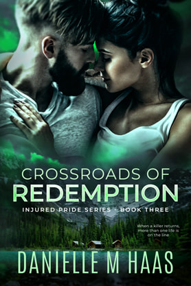 Romantic suspense book cover design, ebook kindle amazon, Danielle M Haas, Crossroads of redemption