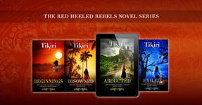 Red Heeled Rebels Novel ,Tikiri, facebook ad, promo banner, abducted