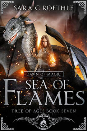 Epic Fantasy book cover design, ebook kindle amazon, Sara C Roethle, Flames