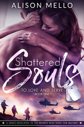 Contemporary (Military) Romance book cover design, Alison Mello, Shattered Souls