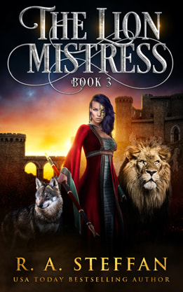 Epic fantasy book cover design, ebook kindle amazon, RA Steffan, The lion mistress