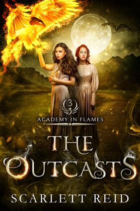 Fantasy book cover design, academy, college, ebook, kindle,  Scarlett Reid, the outcasts