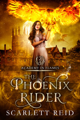 Fantasy book cover design, academy, college, ebook, kindle,  Scarlett Reid, the phoenix rider