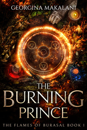 Fantasy book cover design, ebook kindle amazon, Georgina Makalani, The burning prince