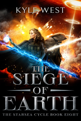 Fantasy book cover design, ebook kindle amazon, Kyle West, The siege of earth