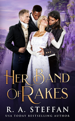 Historical book cover design, ebook kindle amazon, RA Steffan, Her band of rakes