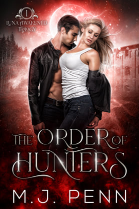 Paranormal romance book cover design, ebook kindle amazon, MJ Penn, The order of hunters