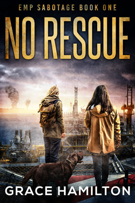 Post-Apocalyptic book cover design, ebook kindle amazon, Grace Hamilton, No rescue