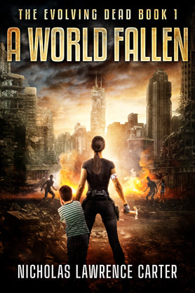 Post-Apocalyptic book cover design, ebook kindle amazon, Nicholas Lawrence Carter, A world fallen