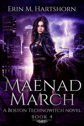 Urban Fantasy book cover design, ebook kindle amazon, Erin M Hartshorn, Maenad March