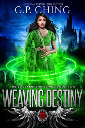 Urban Fantasy book cover design, ebook kindle amazon, G P Ching, Weaving Destiny