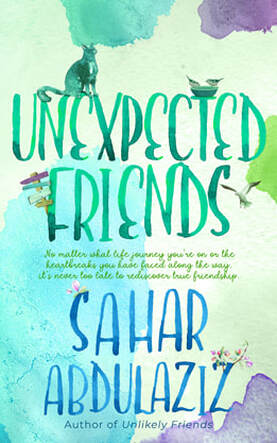  Humorous Fiction book cover design, ebook kindle, amazon, Sahar Abdulazis, Unexpected Friends