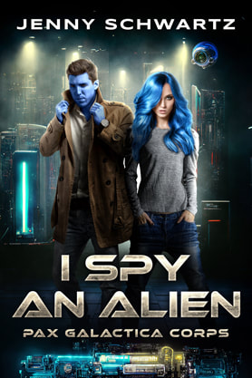 Science Fiction Fantasy book cover design, ebook kindle amazon, Jenny Schwartz, I spy an alien