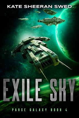 Science Fiction Fantasy book cover design, ebook kindle amazon, Kate Sheeran Swed, Exile sky