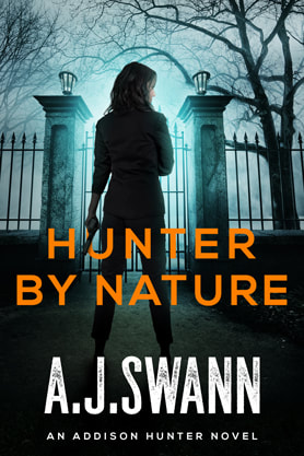 Thriller book cover design, ebook kindle amazon, AJ Swann, Hunter by nature