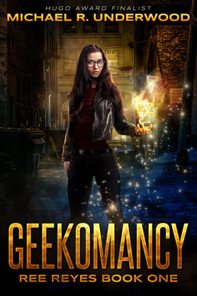 Urban Fantasy book cover design, ebook kindle amazon, Michael R Underwood, Geekomancy