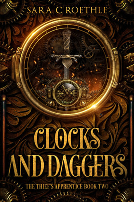 Steampunk book cover design, ebook kindle amazon, Sara C Roethle, Daggers