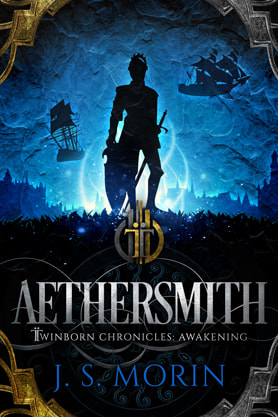 Epic fantasy book cover design, ebook kindle amazon, J S Morin, Aethersmith
