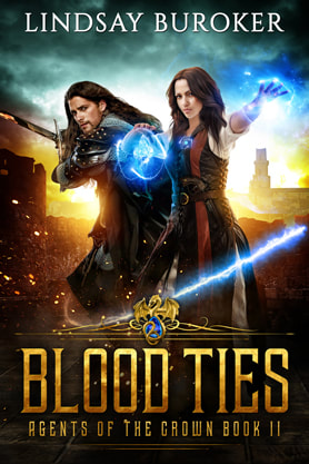 Epic fantasy book cover design, ebook kindle amazon, Lindsay Buroker, Blood Ties 