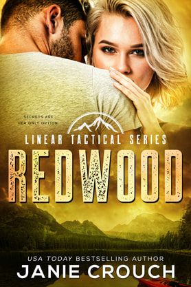 Romantic Suspense book cover design, ebook kindle amazon, Janie Crouch, Redwood