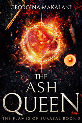 Fantasy book cover design, ebook kindle amazon, Georgina Makalani, The Ash Queen