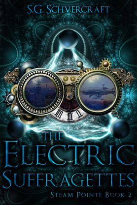 Steampunk book cover design, ebook kindle amazon, S G Schvercraft, Electric